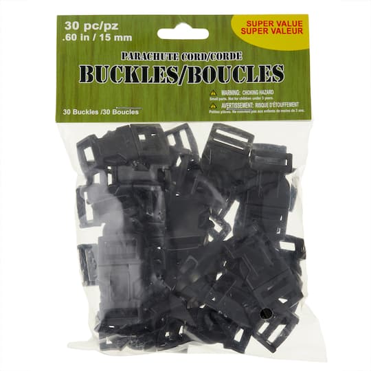 12 Packs: 30 ct. (360 total) 15mm Parachute Cord Buckles Value Pack